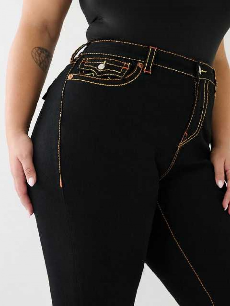 True Religion Plus Becca Big T Bootcut Jeans Dam Svarta | LNG671923