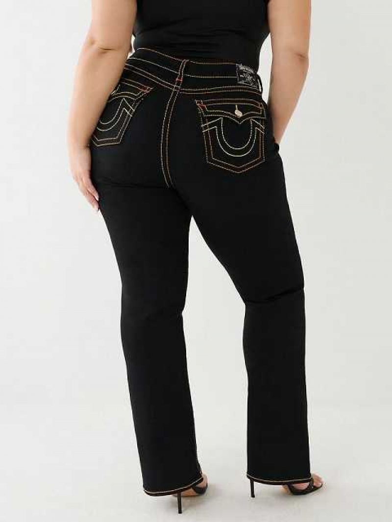 True Religion Plus Becca Big T Bootcut Jeans Dam Svarta | LNG671923