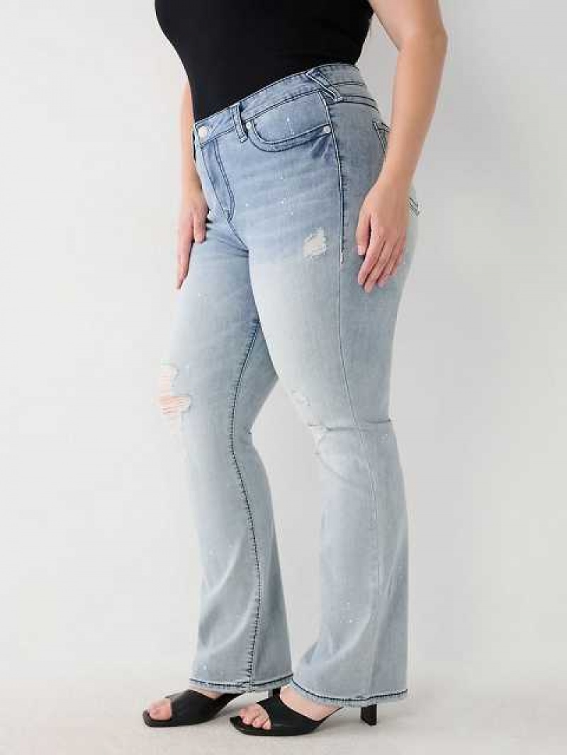 True Religion Plus Becca Big T Stitch Bootcut Jeans Dam Aquarius | NVD659371