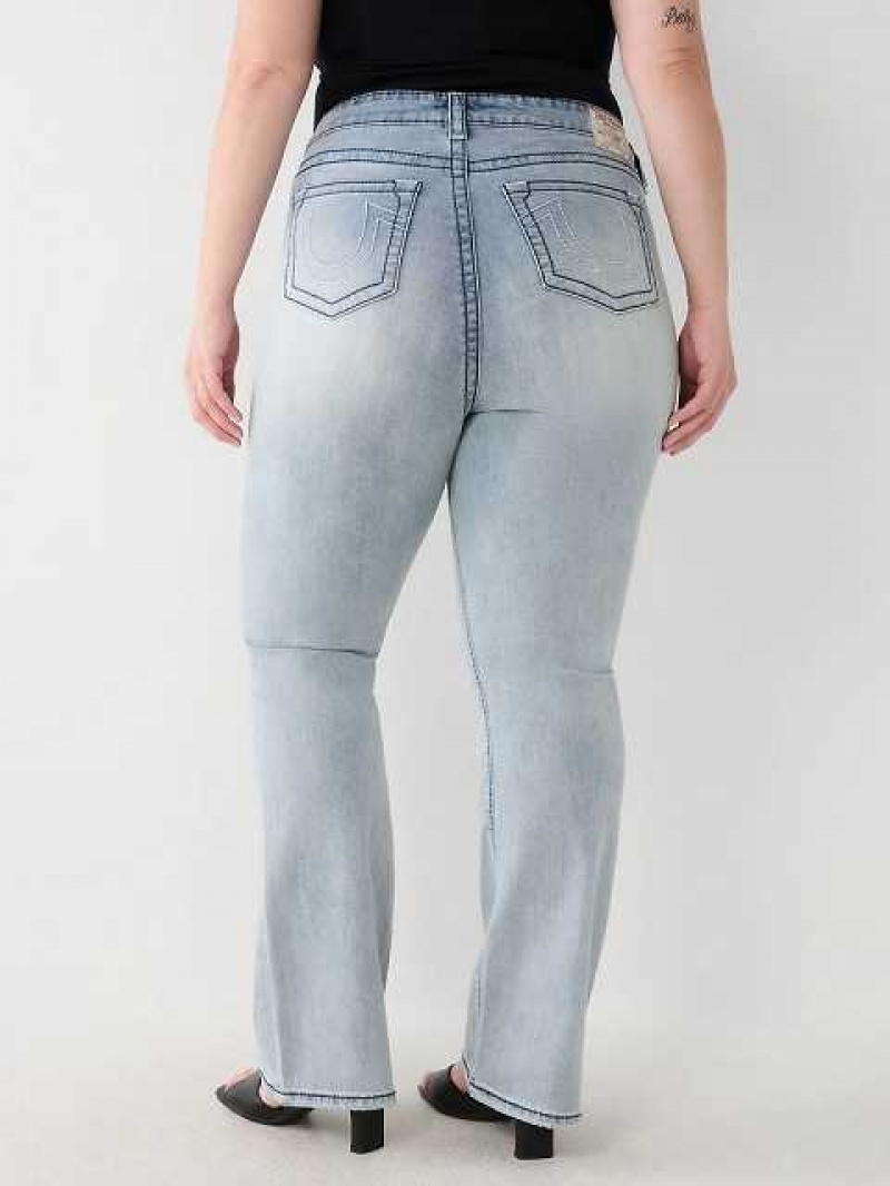 True Religion Plus Becca Big T Stitch Bootcut Jeans Dam Aquarius | NVD659371