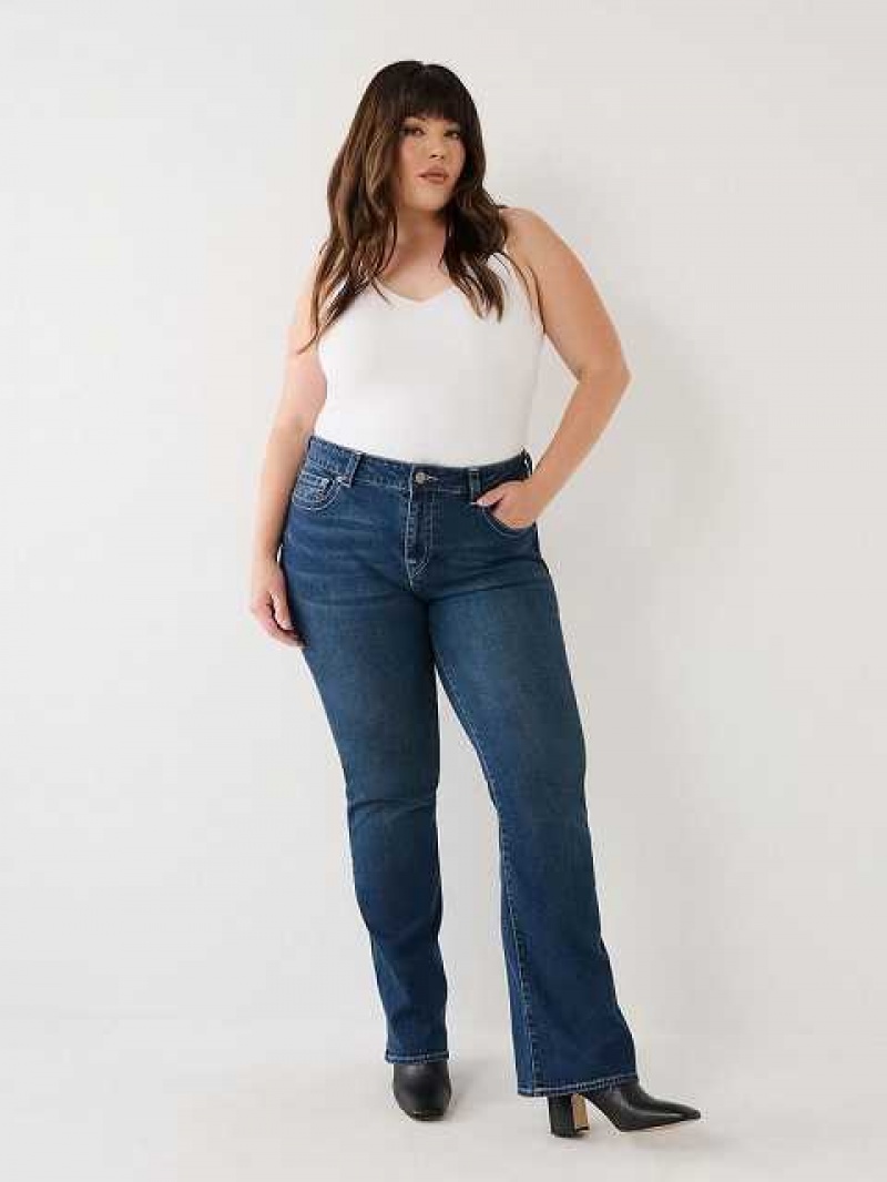 True Religion Plus Becca Bootcut Jeans Dam Blå | MQO314957