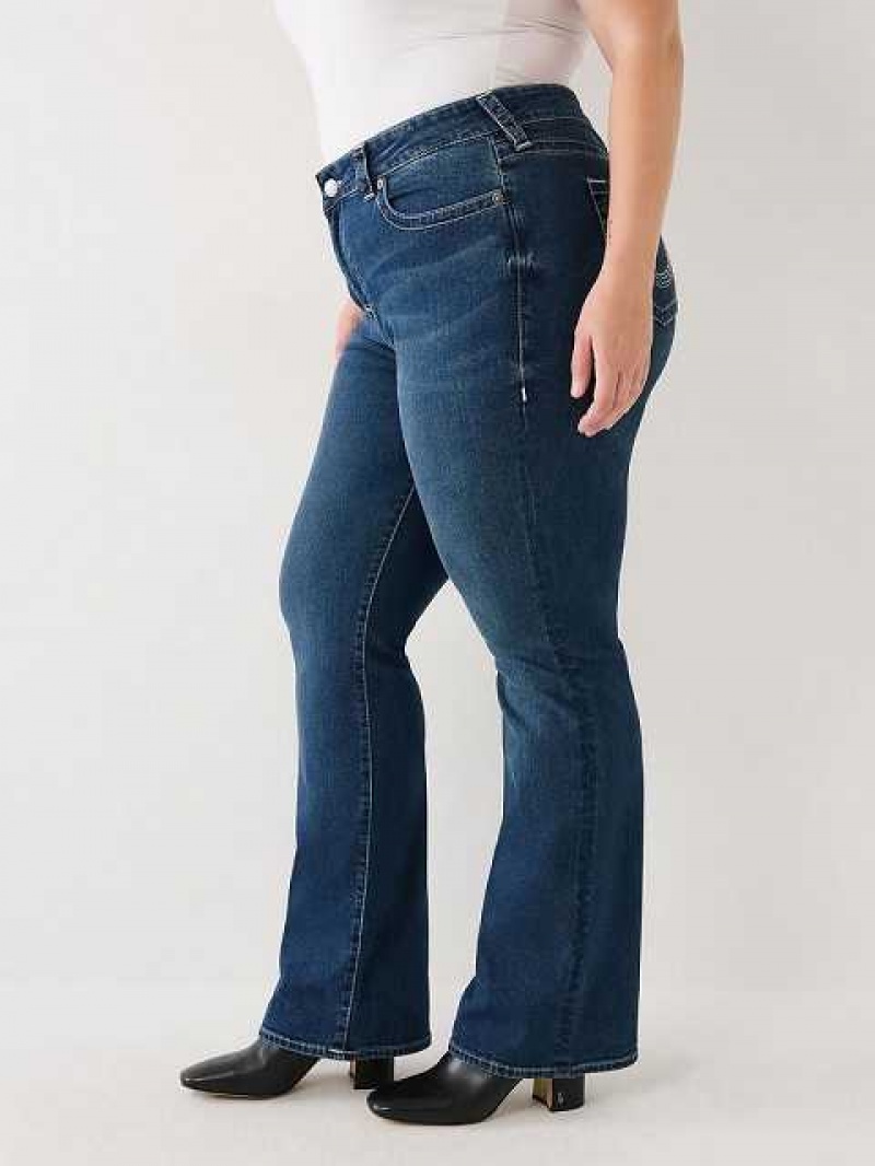 True Religion Plus Becca Bootcut Jeans Dam Blå | MQO314957