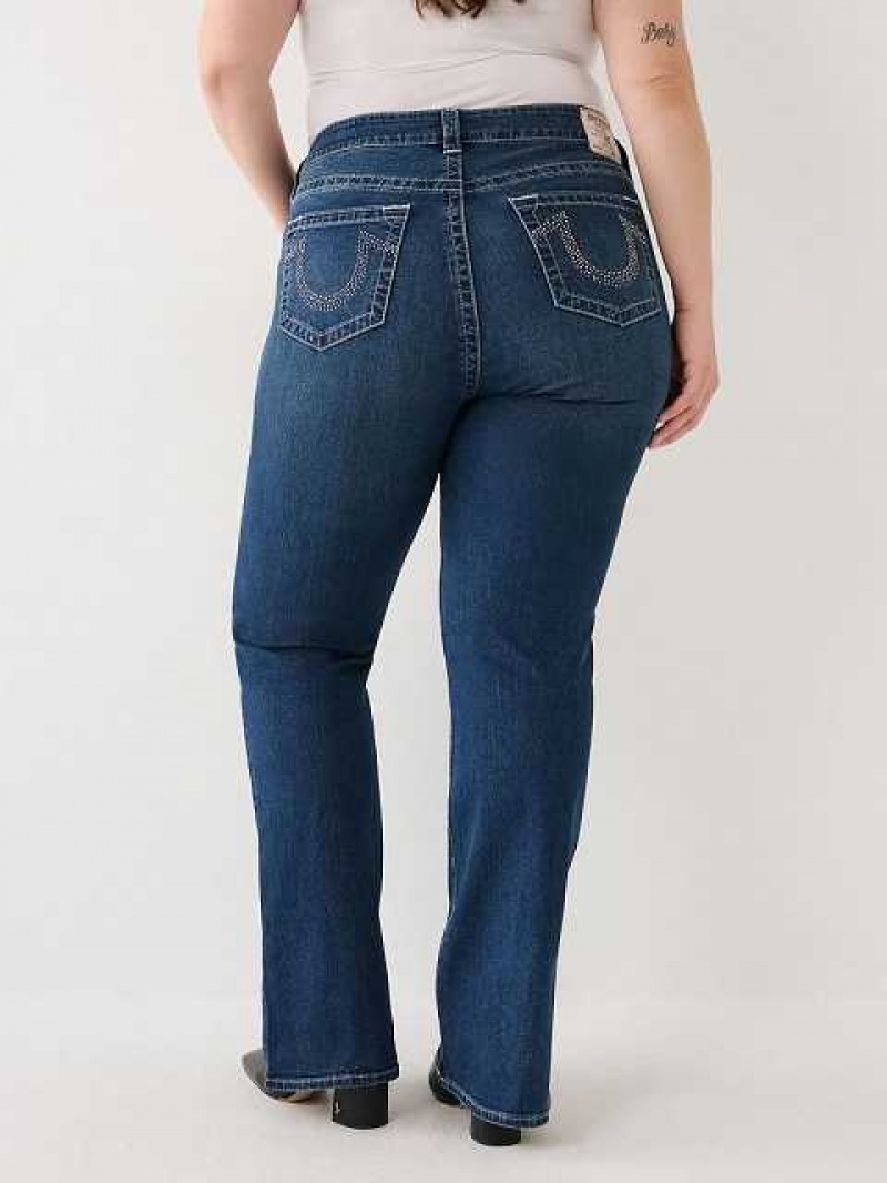 True Religion Plus Becca Bootcut Jeans Dam Blå | MQO314957