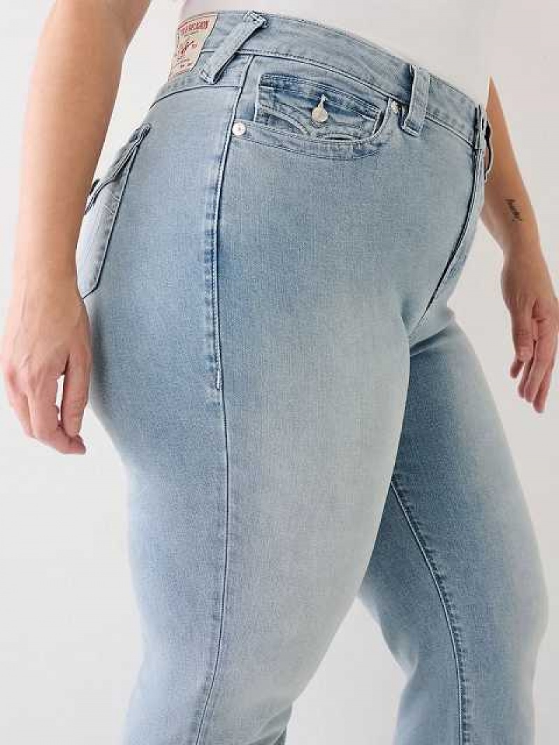 True Religion Plus Becca Bootcut Jeans Dam Blå | PCX180743