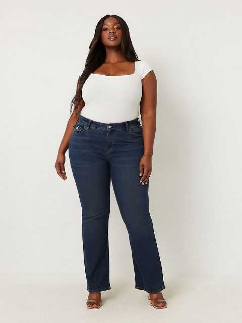 True Religion Plus Becca Crystal Bootcut Jeans Dam Marinblå | EYQ265794