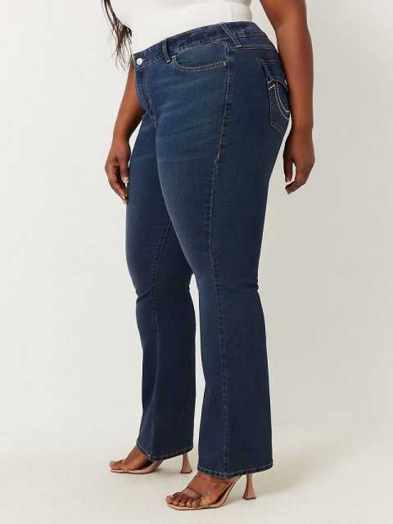 True Religion Plus Becca Crystal Bootcut Jeans Dam Marinblå | EYQ265794