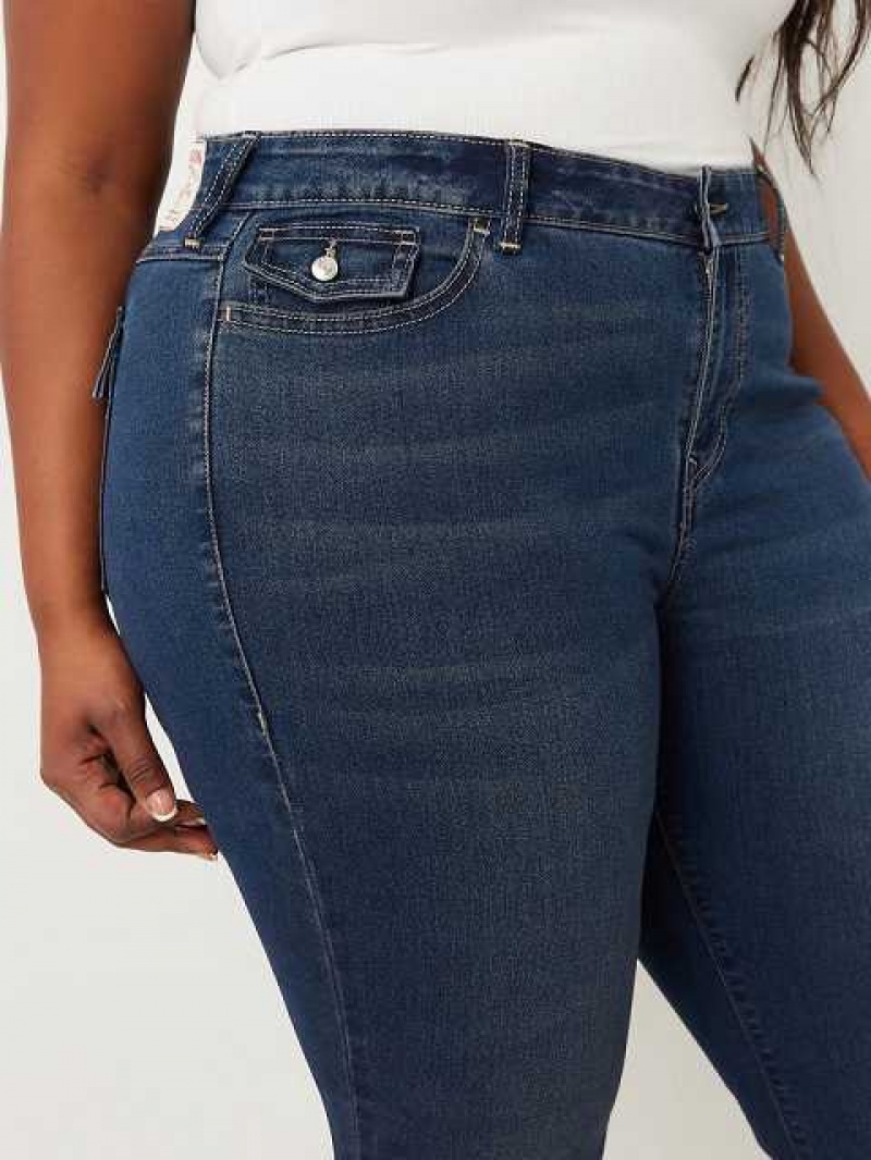 True Religion Plus Becca Crystal Bootcut Jeans Dam Marinblå | EYQ265794