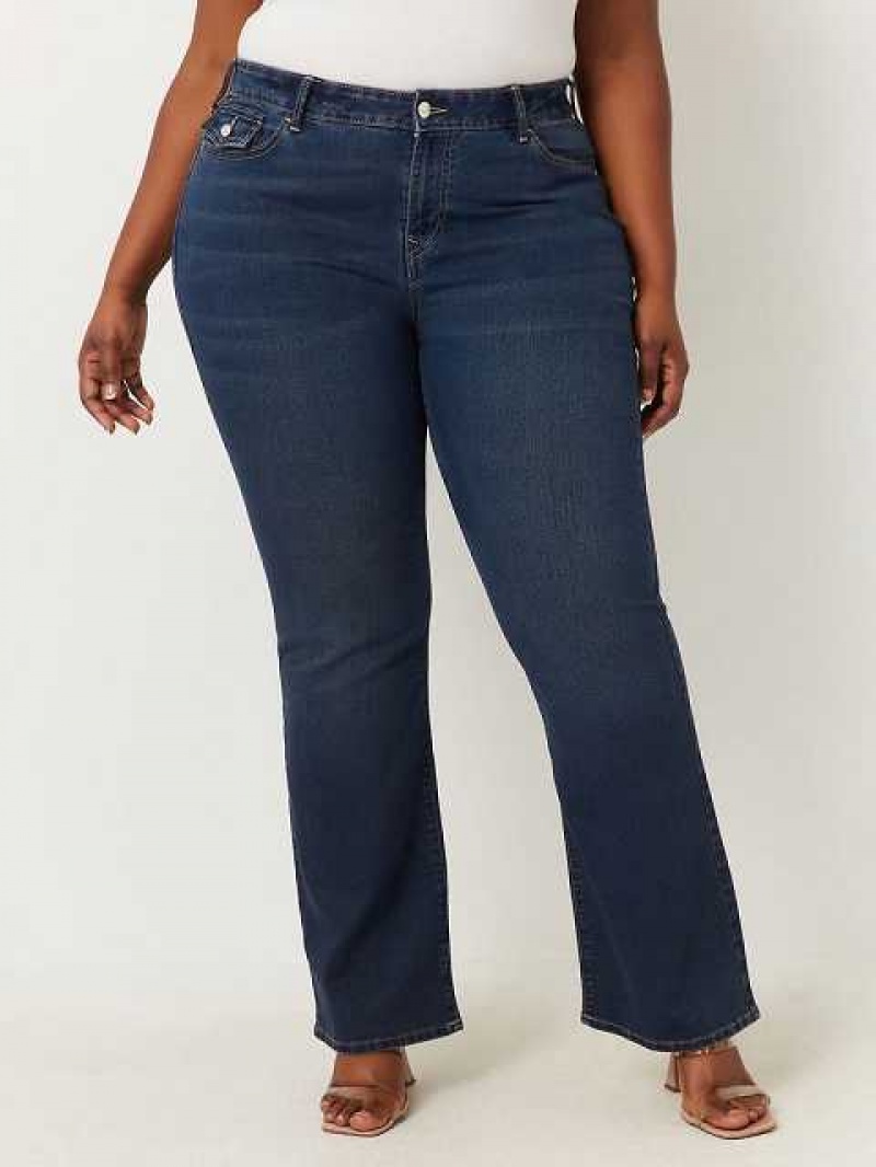 True Religion Plus Becca Crystal Bootcut Jeans Dam Marinblå | EYQ265794