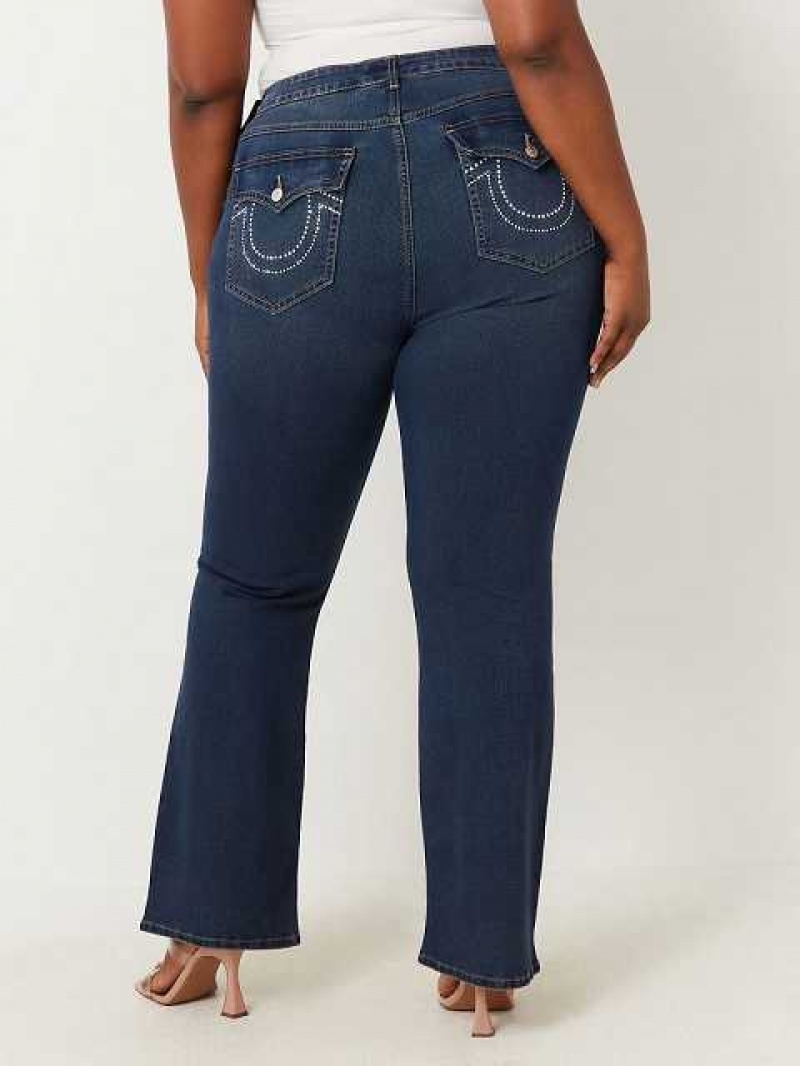 True Religion Plus Becca Crystal Bootcut Jeans Dam Marinblå | EYQ265794