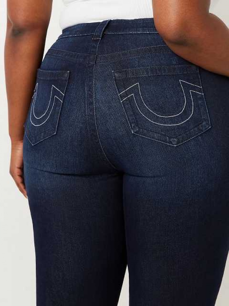 True Religion Plus Becca High Rise Bootcut Jeans Dam Marinblå | VRA085364