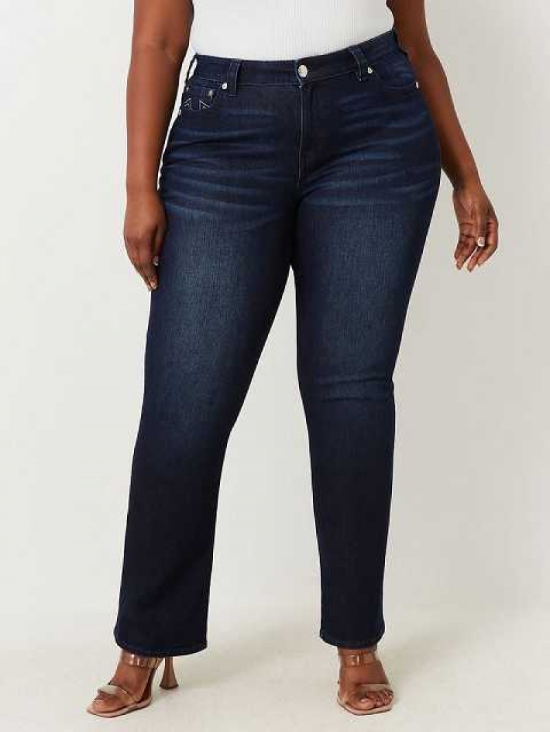 True Religion Plus Becca High Rise Bootcut Jeans Dam Marinblå | VRA085364