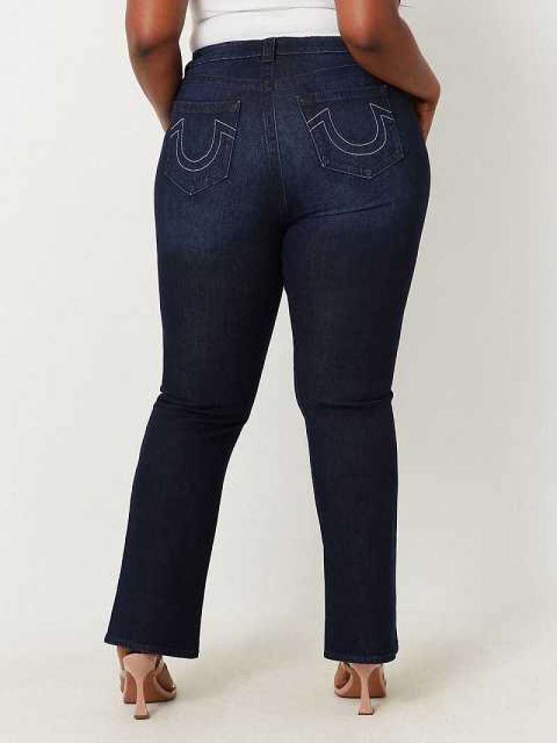 True Religion Plus Becca High Rise Bootcut Jeans Dam Marinblå | VRA085364