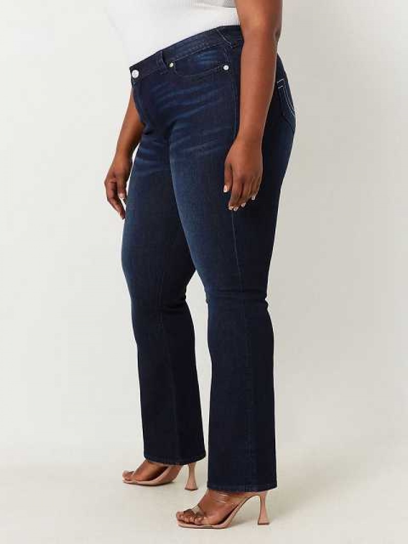 True Religion Plus Becca High Rise Bootcut Jeans Dam Marinblå | VRA085364