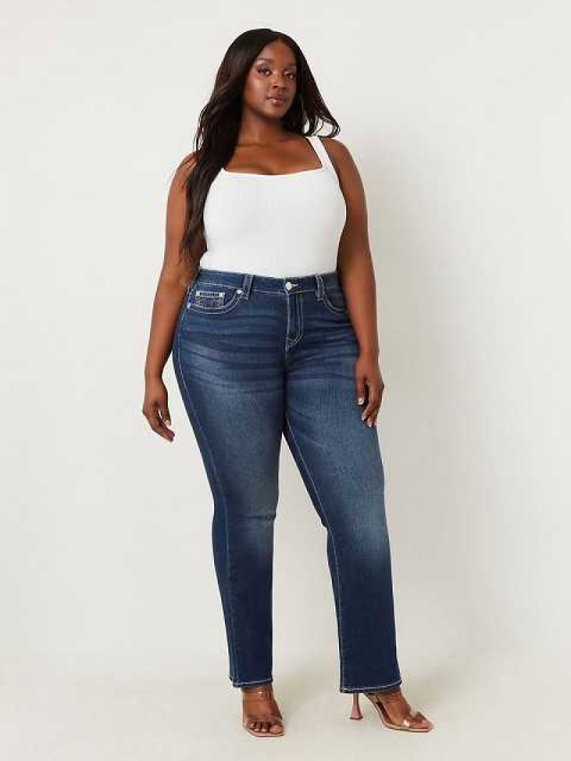 True Religion Plus Becca Mid Rise Bootcut Jeans Dam Blå | POF950278