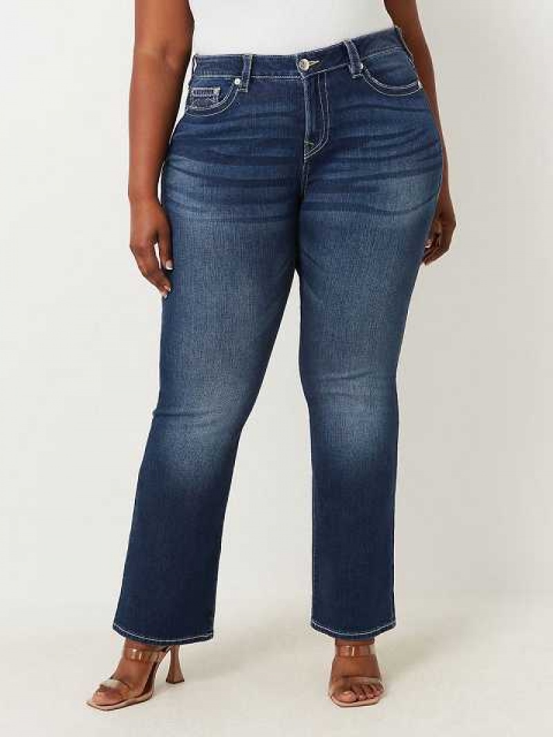 True Religion Plus Becca Mid Rise Bootcut Jeans Dam Blå | POF950278