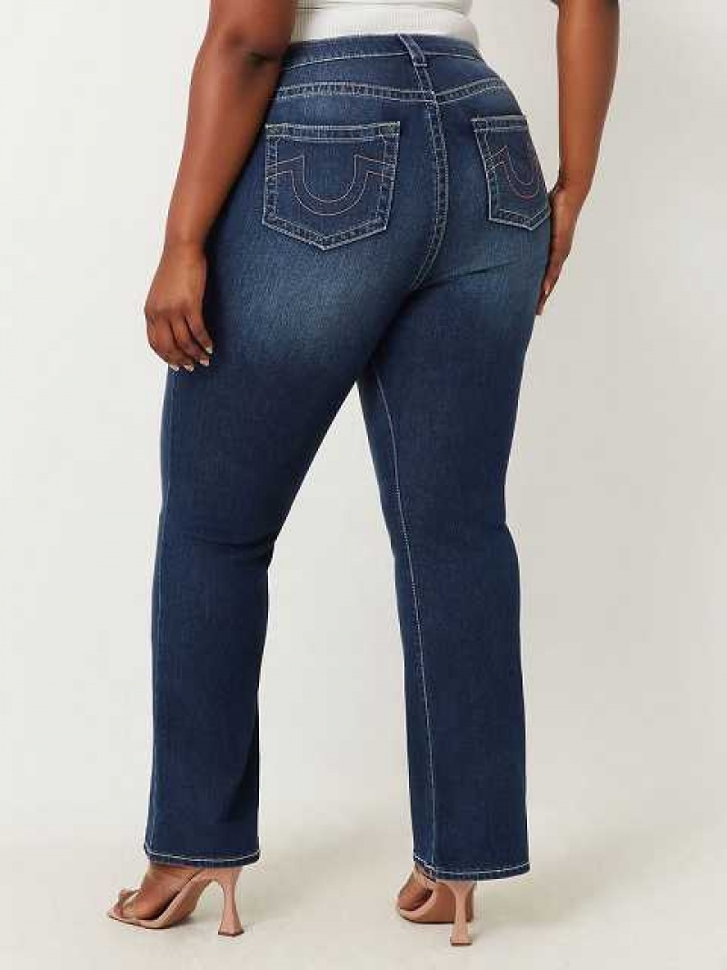 True Religion Plus Becca Mid Rise Bootcut Jeans Dam Blå | POF950278