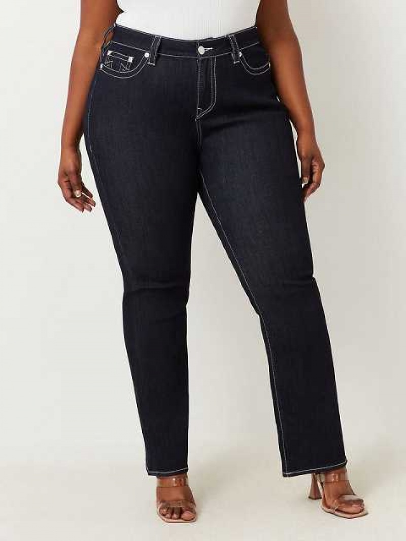 True Religion Plus Becca Mid Rise Bootcut Jeans Dam Body Rinse | ZJP458167