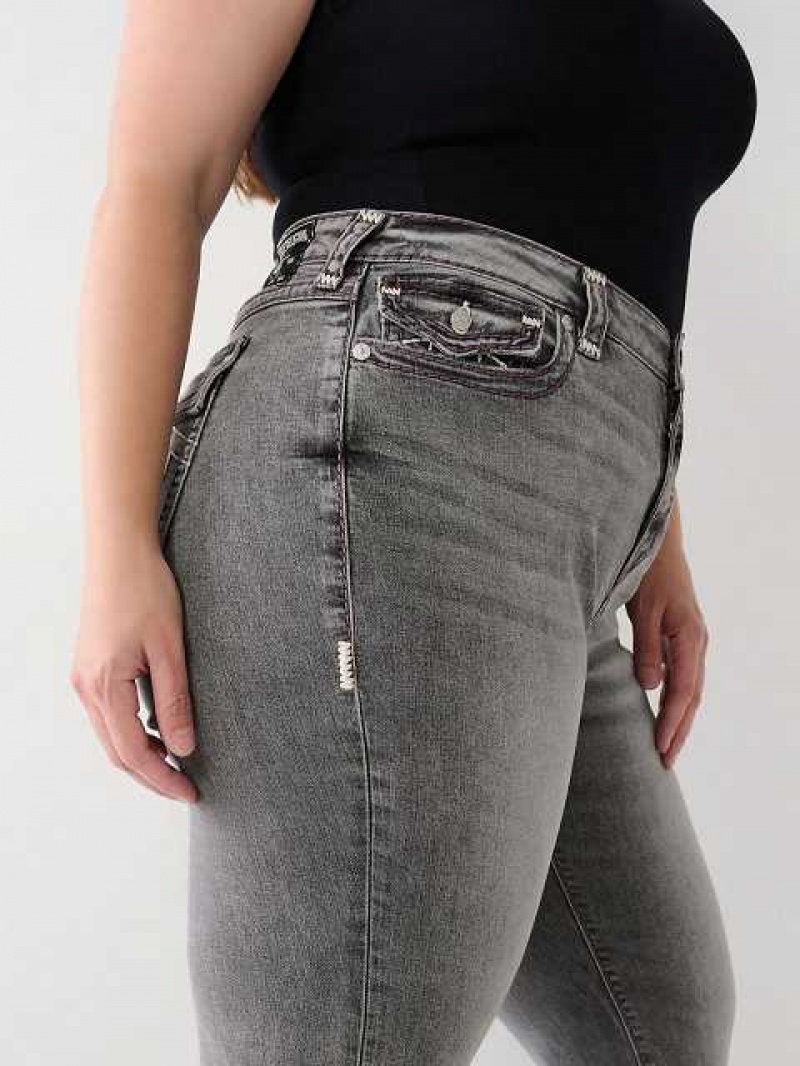 True Religion Plus Billie Straight Jeans Dam Mörkgrå | KXR647920