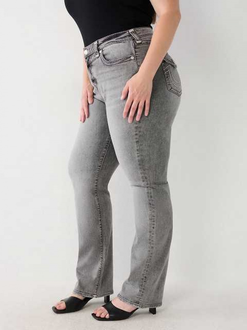 True Religion Plus Billie Straight Jeans Dam Mörkgrå | KXR647920