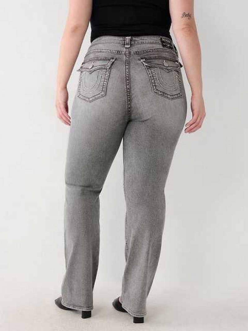 True Religion Plus Billie Straight Jeans Dam Mörkgrå | KXR647920