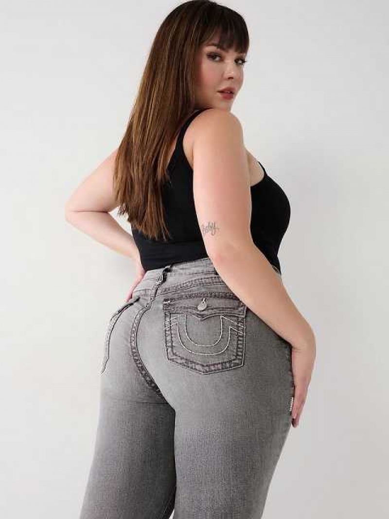 True Religion Plus Billie Straight Jeans Dam Mörkgrå | KXR647920