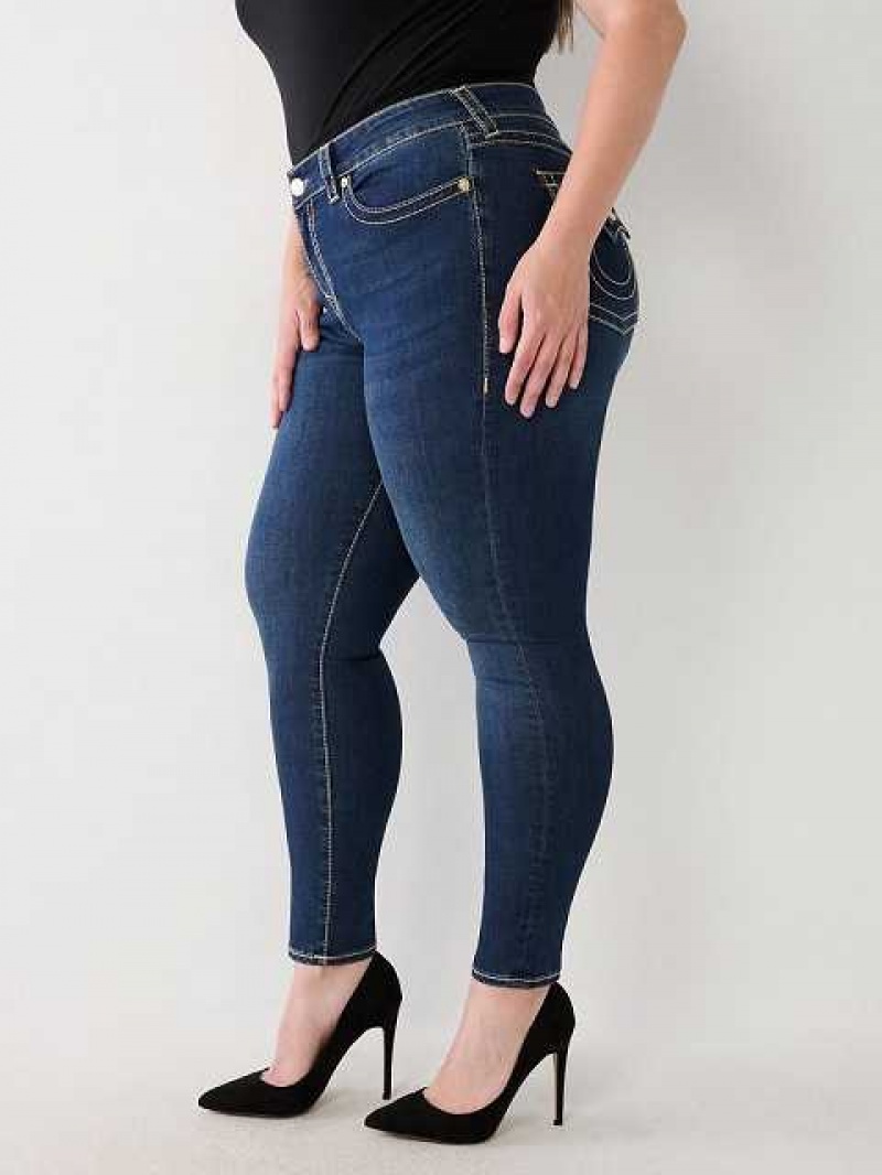 True Religion Plus Halle Big T High Rise Super Skinny Jeans Dam Mörktvätt | GIH265938