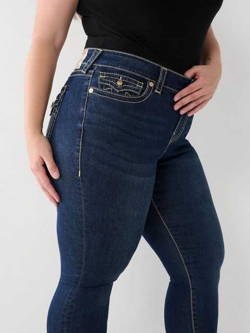 True Religion Plus Halle Big T High Rise Super Skinny Jeans Dam Mörktvätt | GIH265938