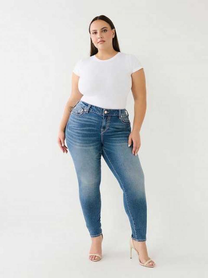 True Religion Plus Halle Big T Super Skinny Jeans Dam Ljusblå | BVL438067