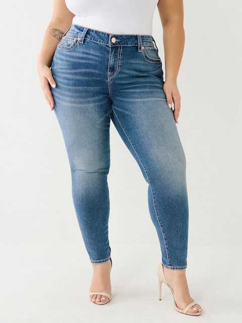 True Religion Plus Halle Big T Super Skinny Jeans Dam Ljusblå | BVL438067