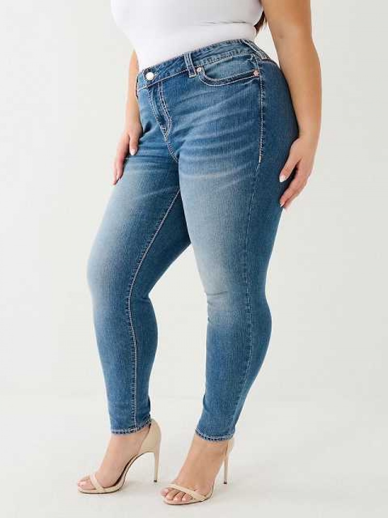 True Religion Plus Halle Big T Super Skinny Jeans Dam Ljusblå | BVL438067