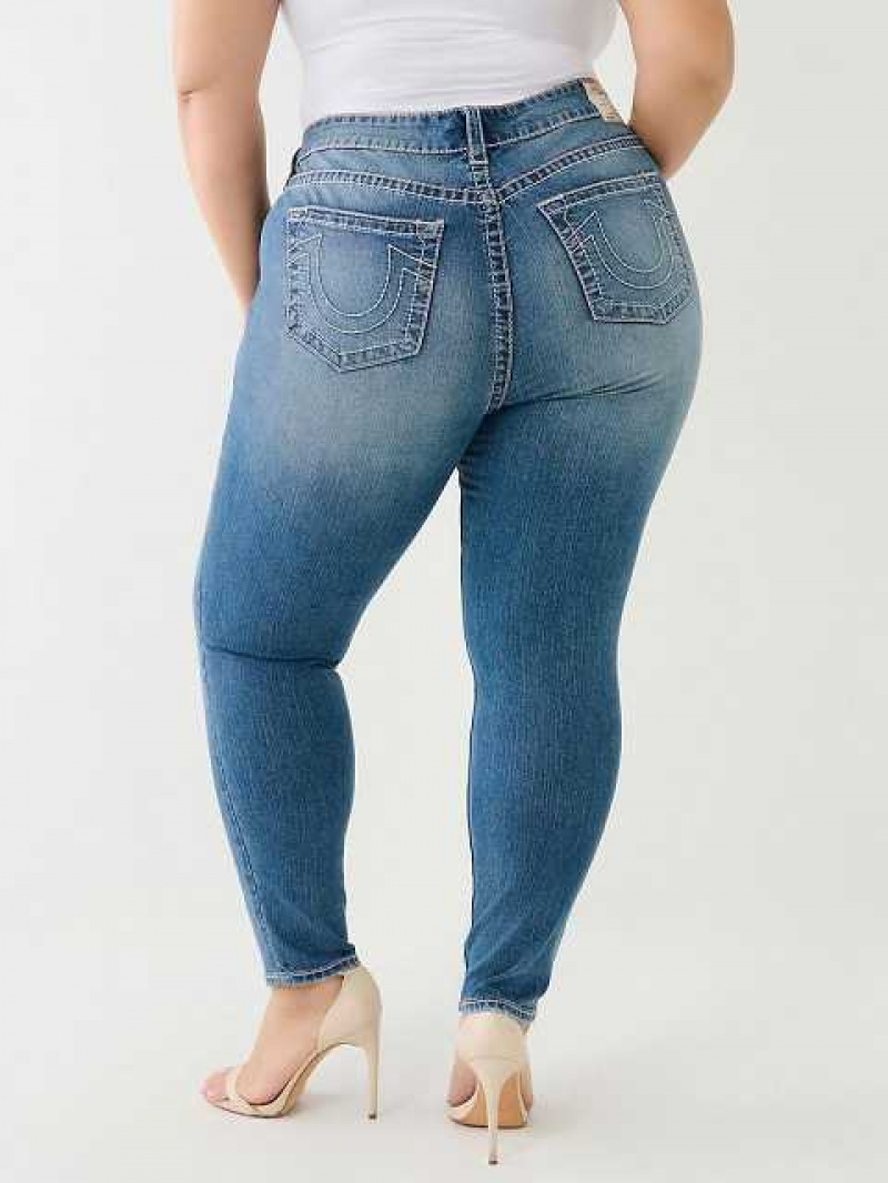 True Religion Plus Halle Big T Super Skinny Jeans Dam Ljusblå | BVL438067