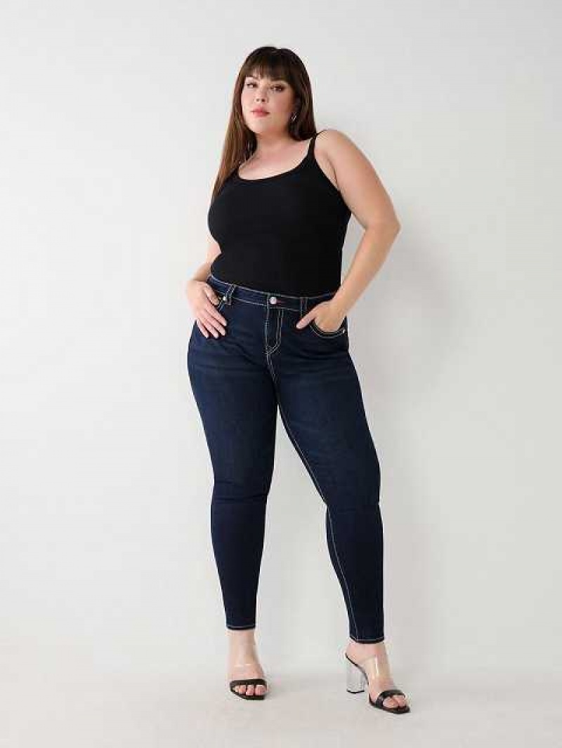 True Religion Plus Halle Big T Super Skinny Jeans Dam Marinblå | BZU924705