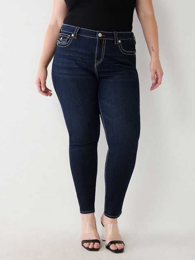 True Religion Plus Halle Big T Super Skinny Jeans Dam Marinblå | BZU924705