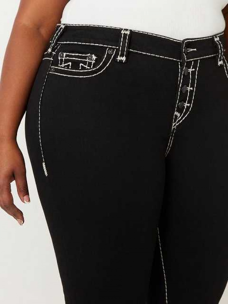 True Religion Plus Halle High Rise Skinny Jeans Dam Svarta | CHR814269