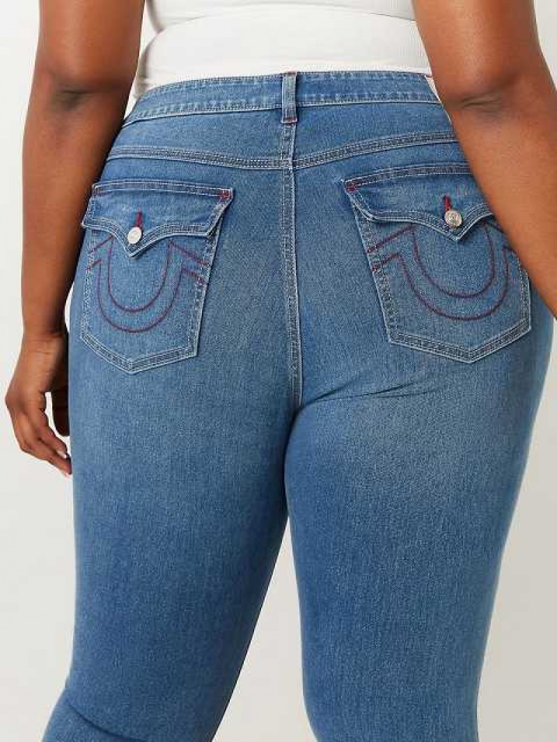 True Religion Plus Halle High Rise Super Skinny Jeans Dam Ljusblå | BDJ658142