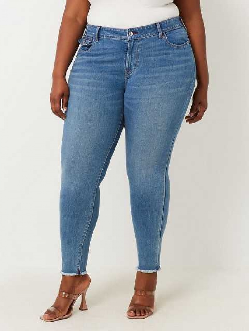 True Religion Plus Halle High Rise Super Skinny Jeans Dam Ljusblå | BDJ658142