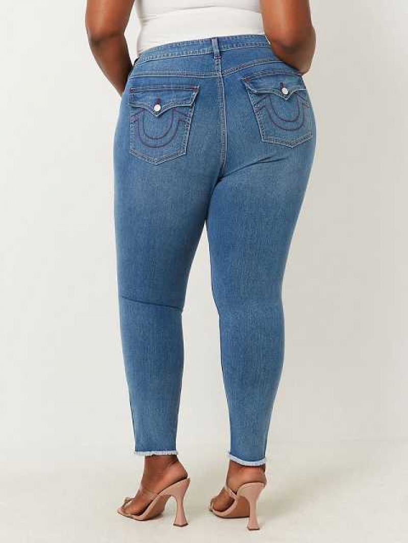 True Religion Plus Halle High Rise Super Skinny Jeans Dam Ljusblå | BDJ658142