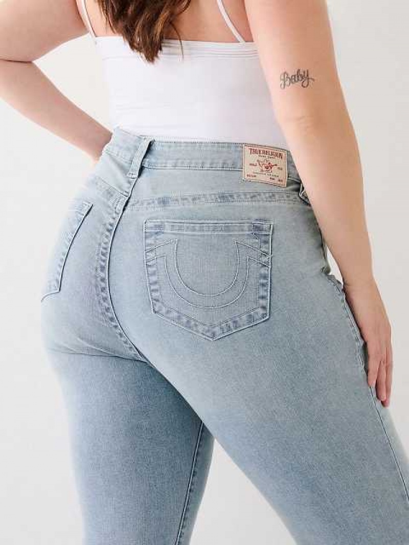 True Religion Plus Halle Mid Rise Super Skinny Jeans Dam Blå | SZV376184