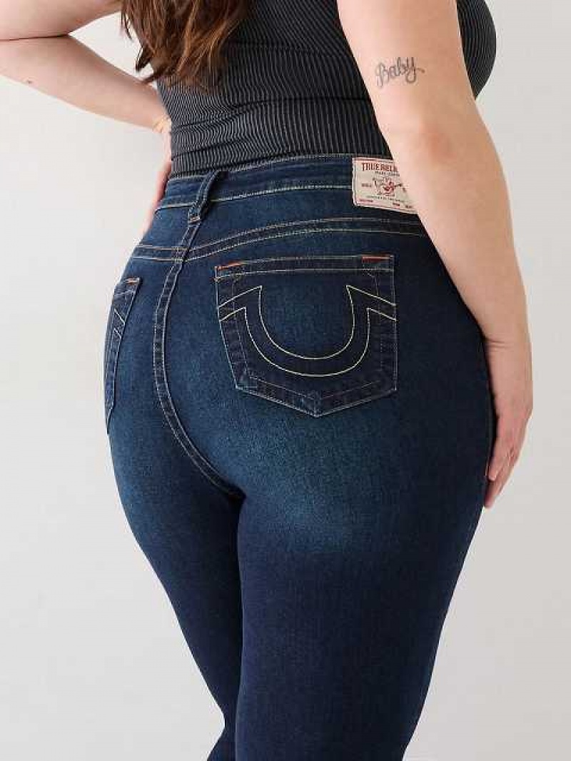 True Religion Plus Jennie High Rise Curvy Skinny Jeans Dam Mörktvätt | SRM078246