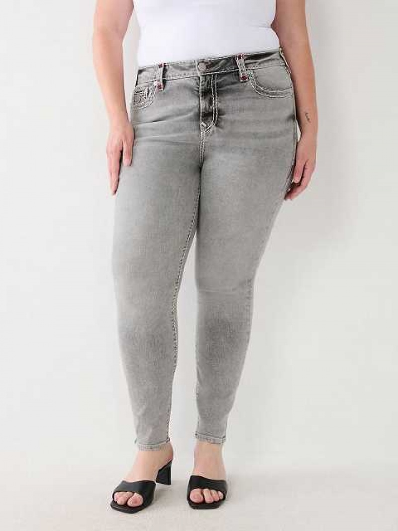 True Religion Plus Jennie High Rise Skinny Jeans Dam Mörkgrå | WHM705861