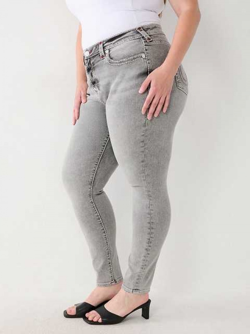 True Religion Plus Jennie High Rise Skinny Jeans Dam Mörkgrå | WHM705861