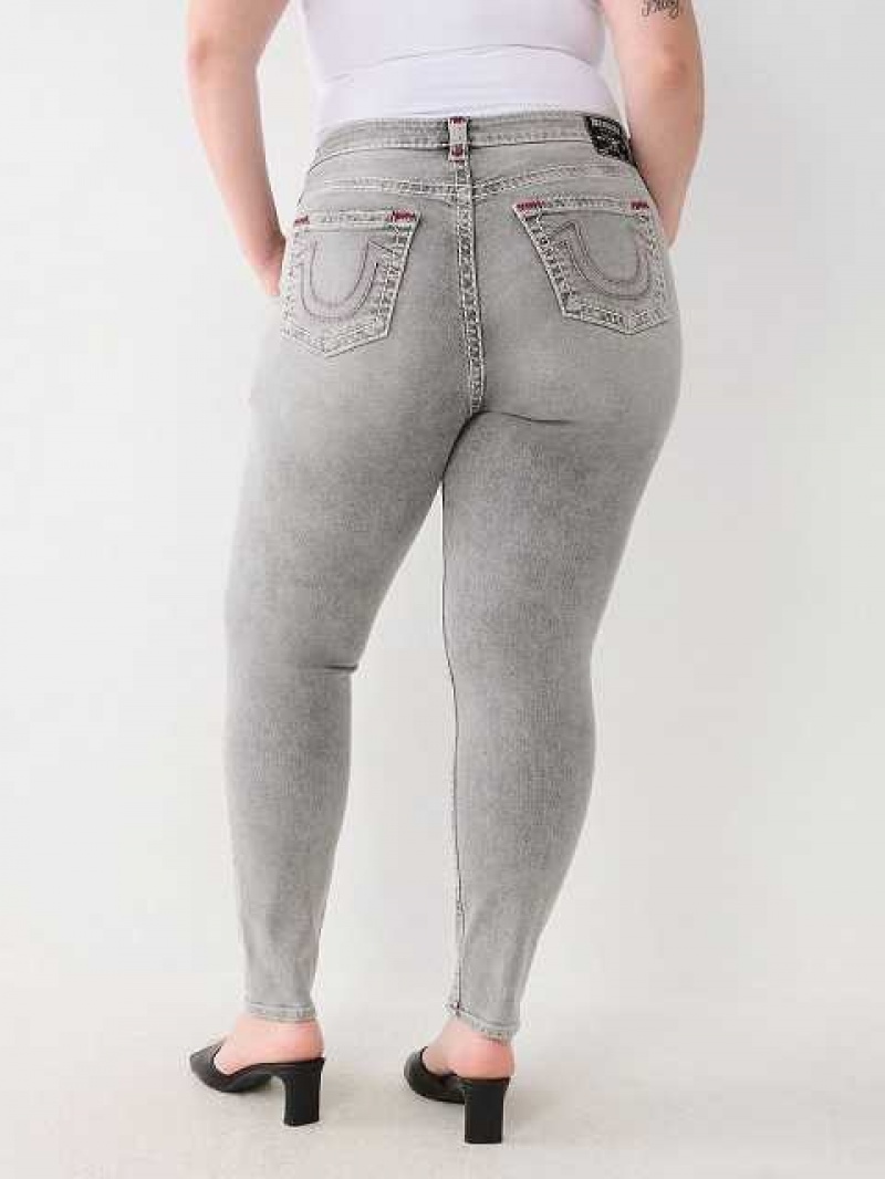 True Religion Plus Jennie High Rise Skinny Jeans Dam Mörkgrå | WHM705861