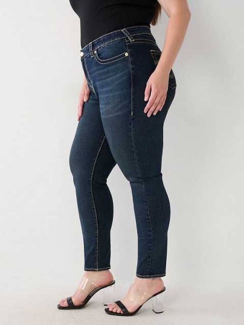 True Religion Plus Jennie Mid Rise Curvy Skinny Jeans Dam Aizome | VDE849301