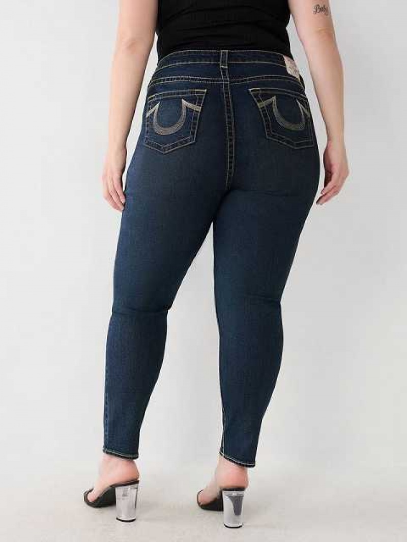 True Religion Plus Jennie Mid Rise Curvy Skinny Jeans Dam Aizome | VDE849301