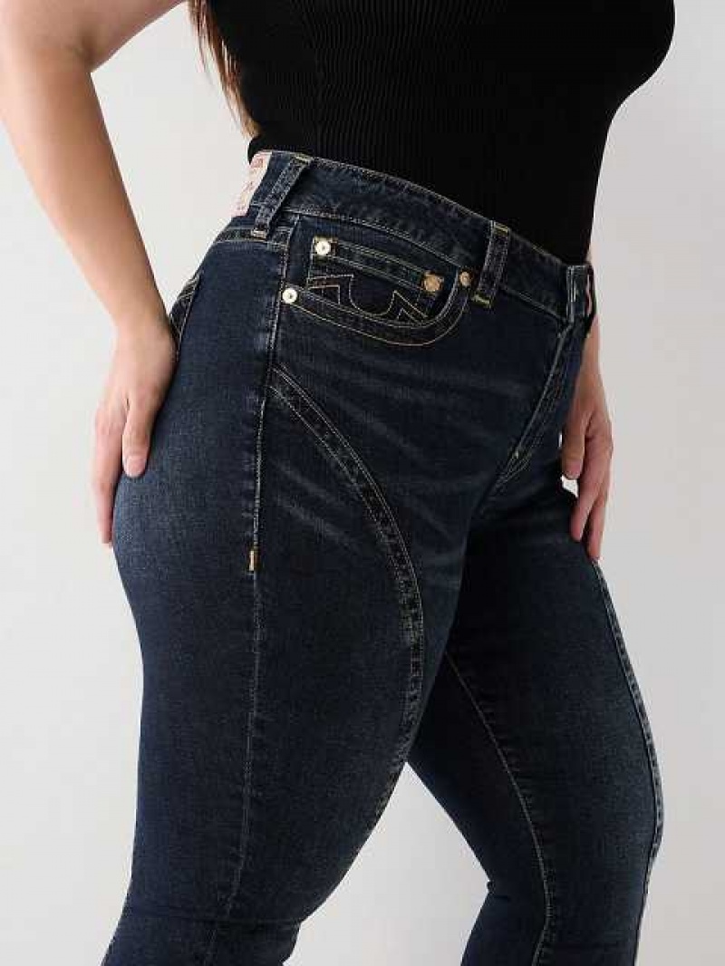 True Religion Plus Jennie Mid Rise Curvy Skinny Jeans Dam Marinblå | GZA063284