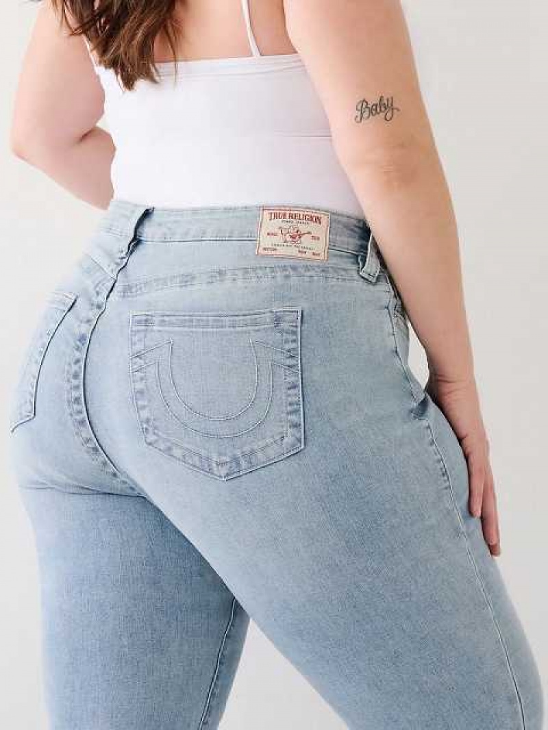 True Religion Plus Jennie Mid Rise Curvy Skinny Jeans Dam Blå | HAE340968