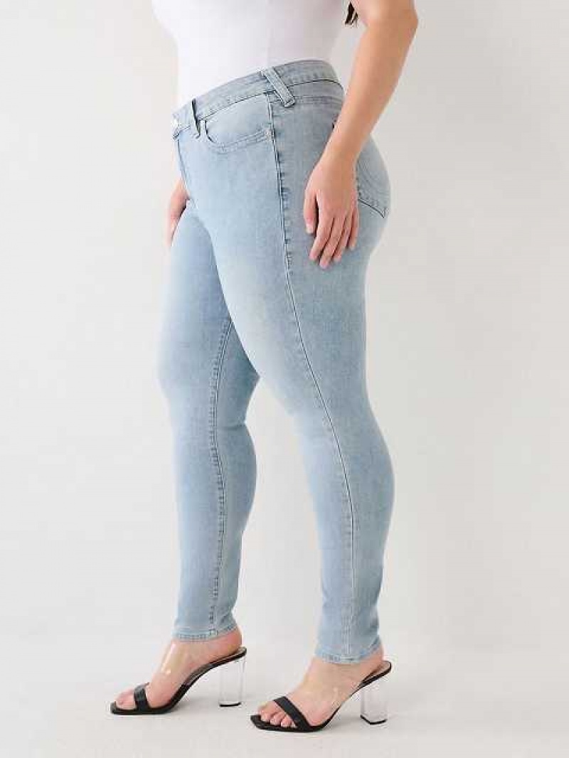 True Religion Plus Jennie Mid Rise Curvy Skinny Jeans Dam Blå | HAE340968