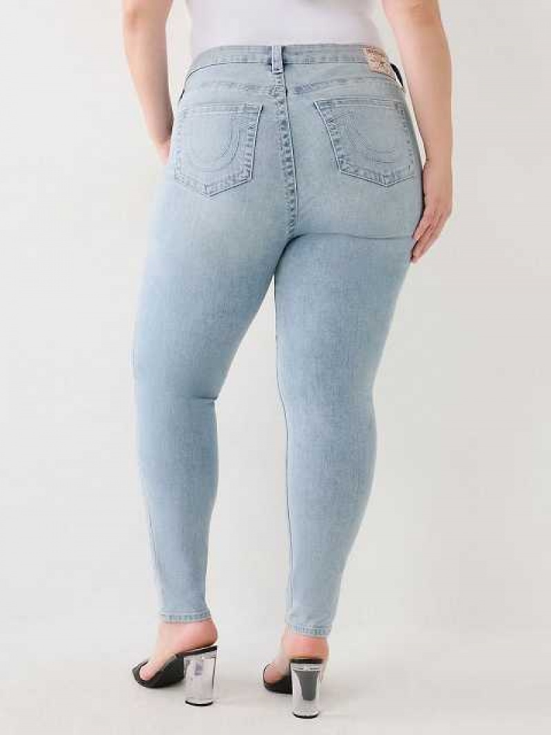 True Religion Plus Jennie Mid Rise Curvy Skinny Jeans Dam Blå | HAE340968