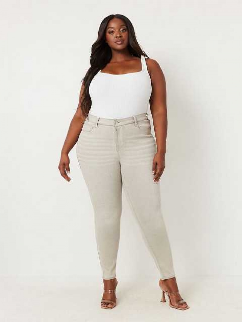 True Religion Plus Jennie Mid Rise Skinny Jeans Dam Grå | QRA730692