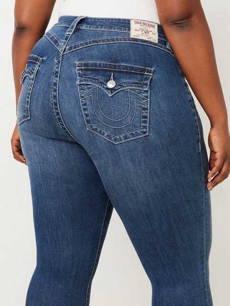 True Religion Plus Jennie Mid Rise Skinny Jeans Dam Marinblå | IDR246795